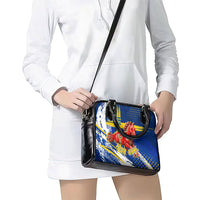 Personalized Sweden Dala Horse Soccer 2026 Shoulder Handbag Grunge Swedish Flag Brush Strokes