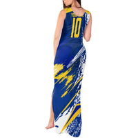 Personalized Sweden Dala Horse Soccer 2026 Tank Maxi Dress Grunge Swedish Flag Brush Strokes