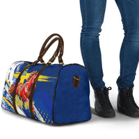 Personalized Sweden Dala Horse Soccer 2026 Travel Bag Grunge Swedish Flag Brush Strokes
