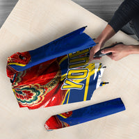 Personalized Sweden Dala Horse Soccer 2026 Umbrella Grunge Swedish Flag Brush Strokes