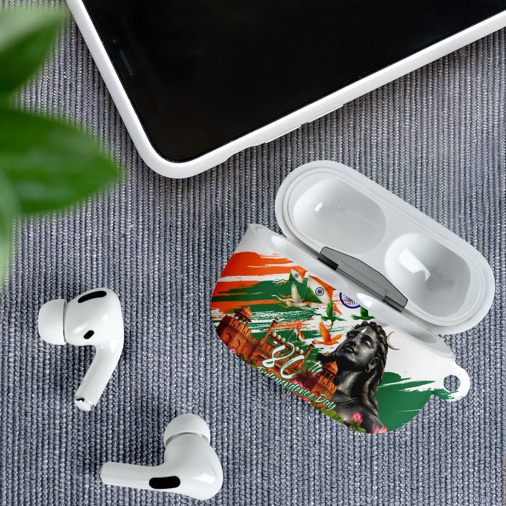 India 80th Independence Day AirPods Case Ashoka Chakra Lotus Landmarks Shiva