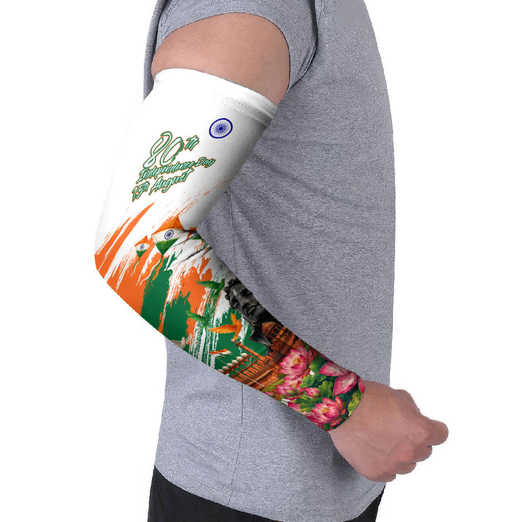 India 80th Independence Day Arm Sleeves Ashoka Chakra Lotus Landmarks Shiva