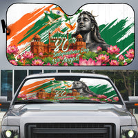 India 80th Independence Day Auto Sun Shade Ashoka Chakra Lotus Landmarks Shiva