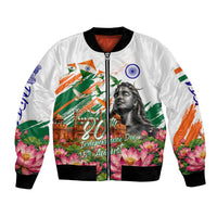 India 80th Independence Day Bomber Jacket Ashoka Chakra Lotus Landmarks Shiva