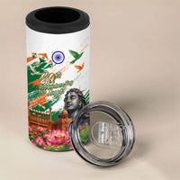 India 80th Independence Day 4 in 1 Can Cooler Tumbler Ashoka Chakra Lotus Landmarks Shiva