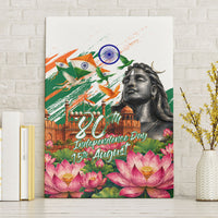 India 80th Independence Day Canvas Wall Art Ashoka Chakra Lotus Landmarks Shiva