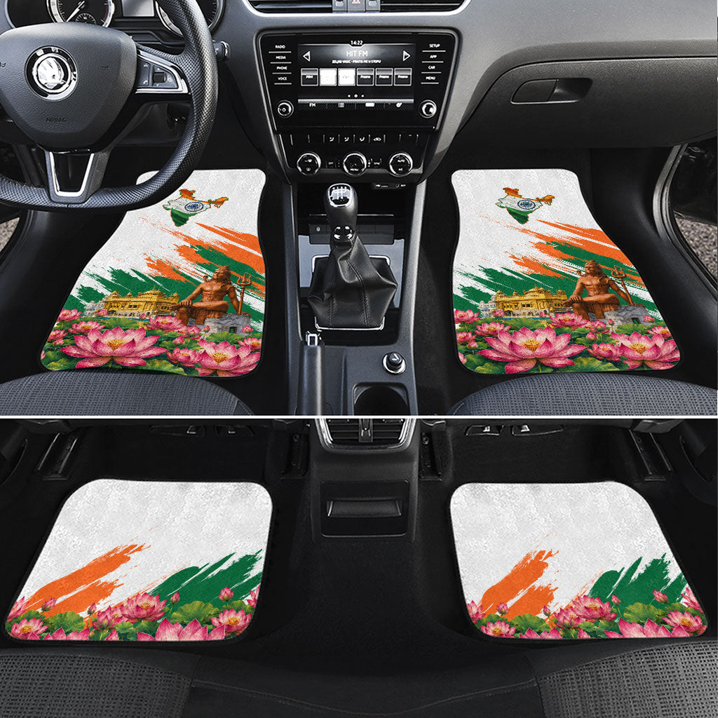 India 80th Independence Day Car Mats Ashoka Chakra Lotus Landmarks Shiva
