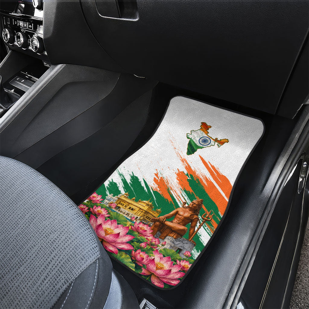 India 80th Independence Day Car Mats Ashoka Chakra Lotus Landmarks Shiva