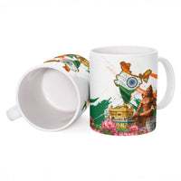 India 80th Independence Day Ceramic Mug Ashoka Chakra Lotus Landmarks Shiva