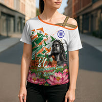 India 80th Independence Day Cross Shoulder Shirt Ashoka Chakra Lotus Landmarks Shiva