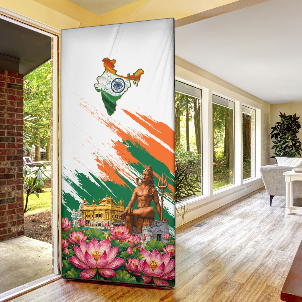 India 80th Independence Day Door Cover Ashoka Chakra Lotus Landmarks Shiva