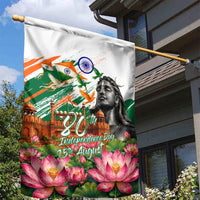 India 80th Independence Day Garden Flag Ashoka Chakra Lotus Landmarks Shiva