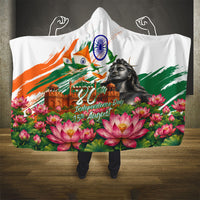 India 80th Independence Day Hooded Blanket Ashoka Chakra Lotus Landmarks Shiva