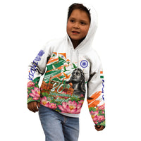 India 80th Independence Day Kid Hoodie Ashoka Chakra Lotus Landmarks Shiva