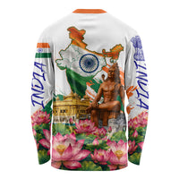 India 80th Independence Day Long Sleeve Shirt Ashoka Chakra Lotus Landmarks Shiva