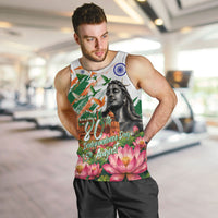 India 80th Independence Day Men Tank Top Ashoka Chakra Lotus Landmarks Shiva