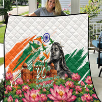 India 80th Independence Day Quilt Ashoka Chakra Lotus Landmarks Shiva