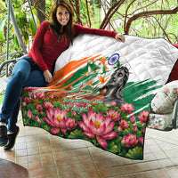 India 80th Independence Day Quilt Ashoka Chakra Lotus Landmarks Shiva