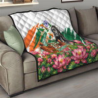 India 80th Independence Day Quilt Ashoka Chakra Lotus Landmarks Shiva