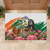 India 80th Independence Day Rubber Doormat Ashoka Chakra Lotus Landmarks Shiva