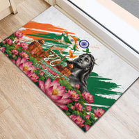 India 80th Independence Day Rubber Doormat Ashoka Chakra Lotus Landmarks Shiva