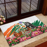 India 80th Independence Day Rubber Doormat Ashoka Chakra Lotus Landmarks Shiva