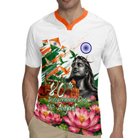 India 80th Independence Day Rugby Jersey Ashoka Chakra Lotus Landmarks Shiva