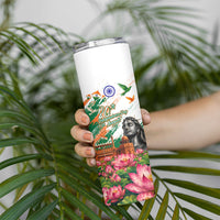 India 80th Independence Day Skinny Tumbler Ashoka Chakra Lotus Landmarks Shiva