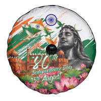 India 80th Independence Day Spare Tire Cover Ashoka Chakra Lotus Landmarks Shiva