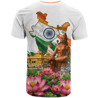 India 80th Independence Day T Shirt Ashoka Chakra Lotus Landmarks Shiva