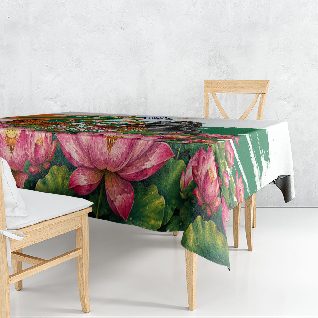 India 80th Independence Day Tablecloth Ashoka Chakra Lotus Landmarks Shiva