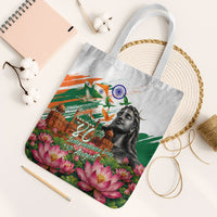 India 80th Independence Day Tote Bag Ashoka Chakra Lotus Landmarks Shiva