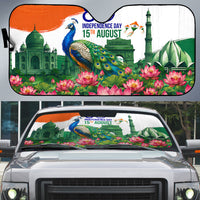 India 80th Independence Day Auto Sun Shade India Gate Peacock Lotus Heritage Landmarks