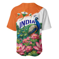 India 80th Independence Day Baseball Jersey India Gate Peacock Lotus Heritage Landmarks