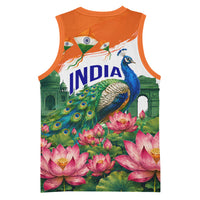 India 80th Independence Day Basketball Jersey India Gate Peacock Lotus Heritage Landmarks