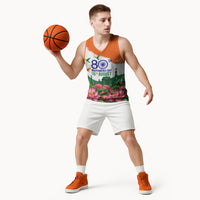 India 80th Independence Day Basketball Jersey India Gate Peacock Lotus Heritage Landmarks