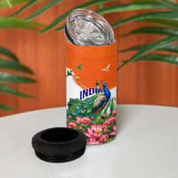 India 80th Independence Day 4 in 1 Can Cooler Tumbler India Gate Peacock Lotus Heritage Landmarks