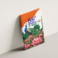 India 80th Independence Day Canvas Wall Art India Gate Peacock Lotus Heritage Landmarks