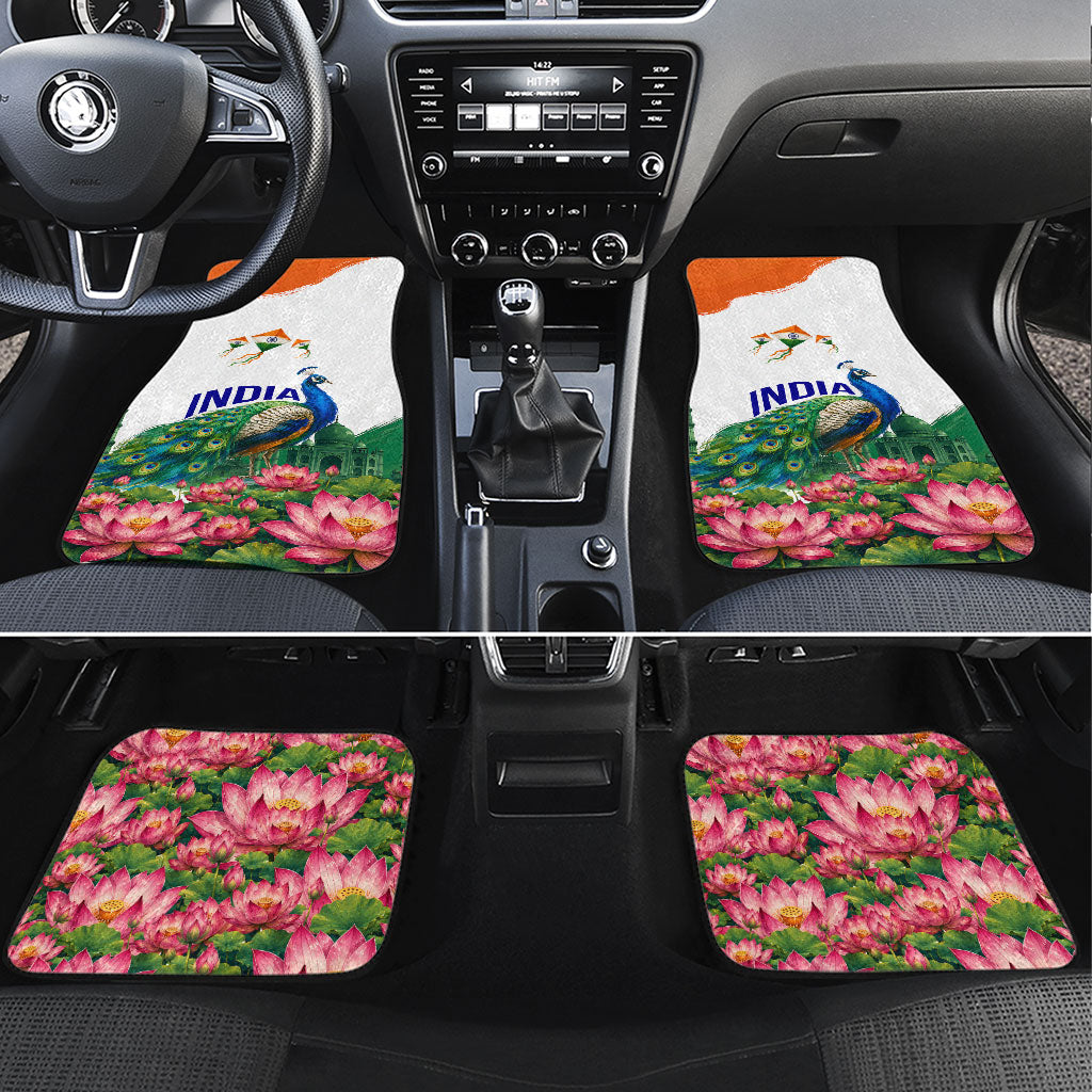 India 80th Independence Day Car Mats India Gate Peacock Lotus Heritage Landmarks