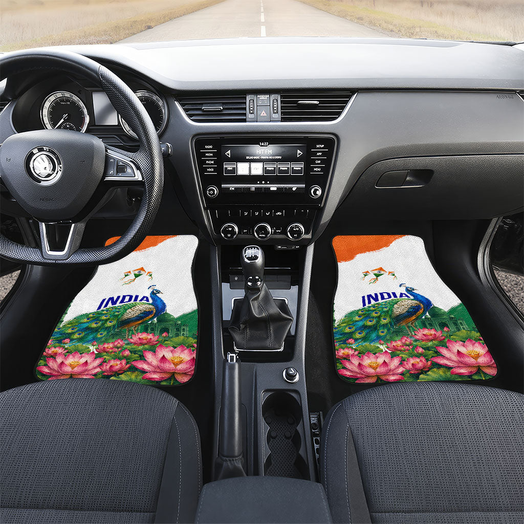 India 80th Independence Day Car Mats India Gate Peacock Lotus Heritage Landmarks