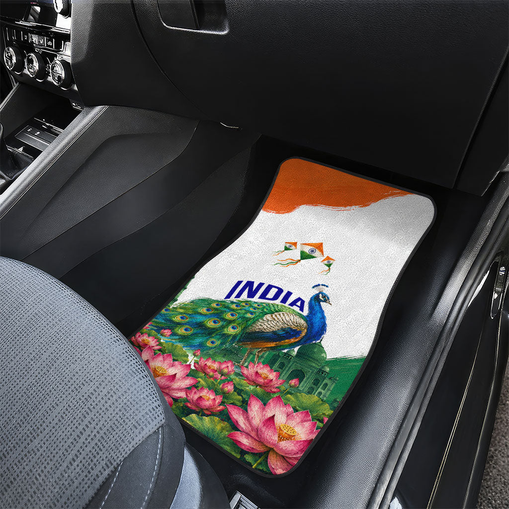 India 80th Independence Day Car Mats India Gate Peacock Lotus Heritage Landmarks