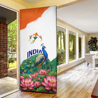 India 80th Independence Day Door Cover India Gate Peacock Lotus Heritage Landmarks