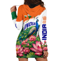 India 80th Independence Day Hoodie Dress India Gate Peacock Lotus Heritage Landmarks