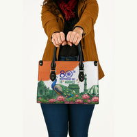 India 80th Independence Day Leather Bag India Gate Peacock Lotus Heritage Landmarks