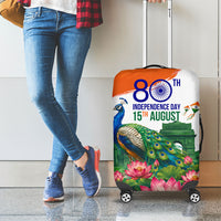 India 80th Independence Day Luggage Cover India Gate Peacock Lotus Heritage Landmarks