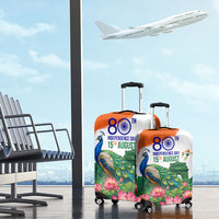 India 80th Independence Day Luggage Cover India Gate Peacock Lotus Heritage Landmarks