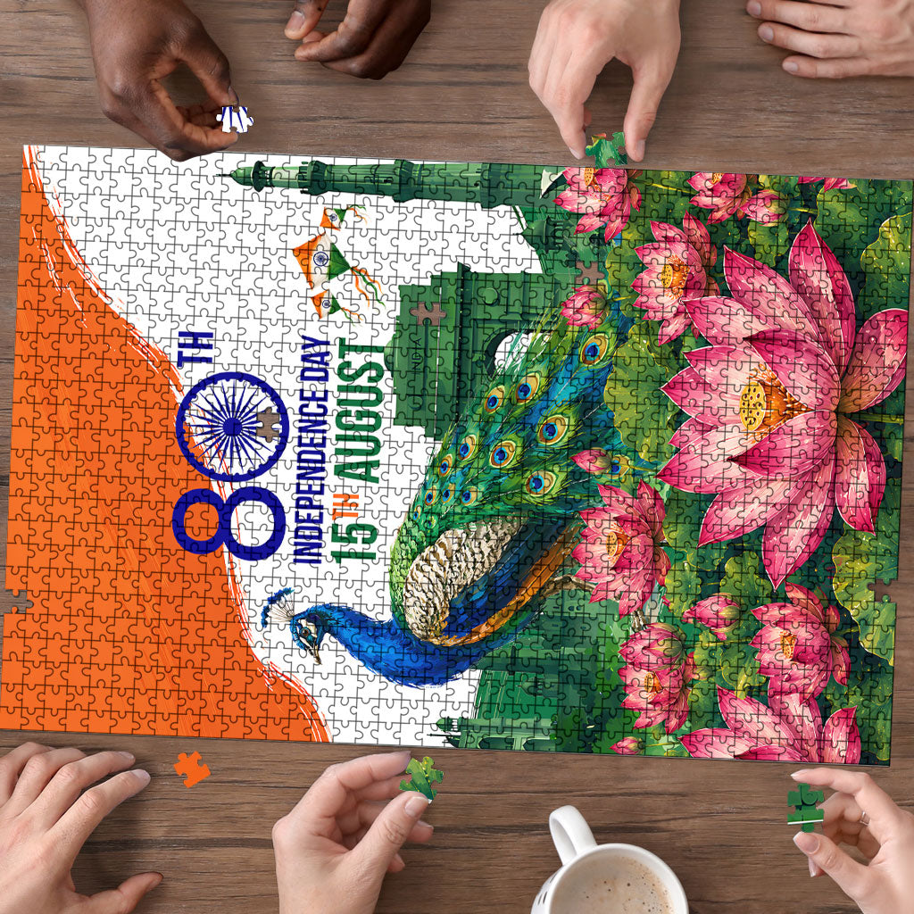 India 80th Independence Day Puzzle India Gate Peacock Lotus Heritage Landmarks