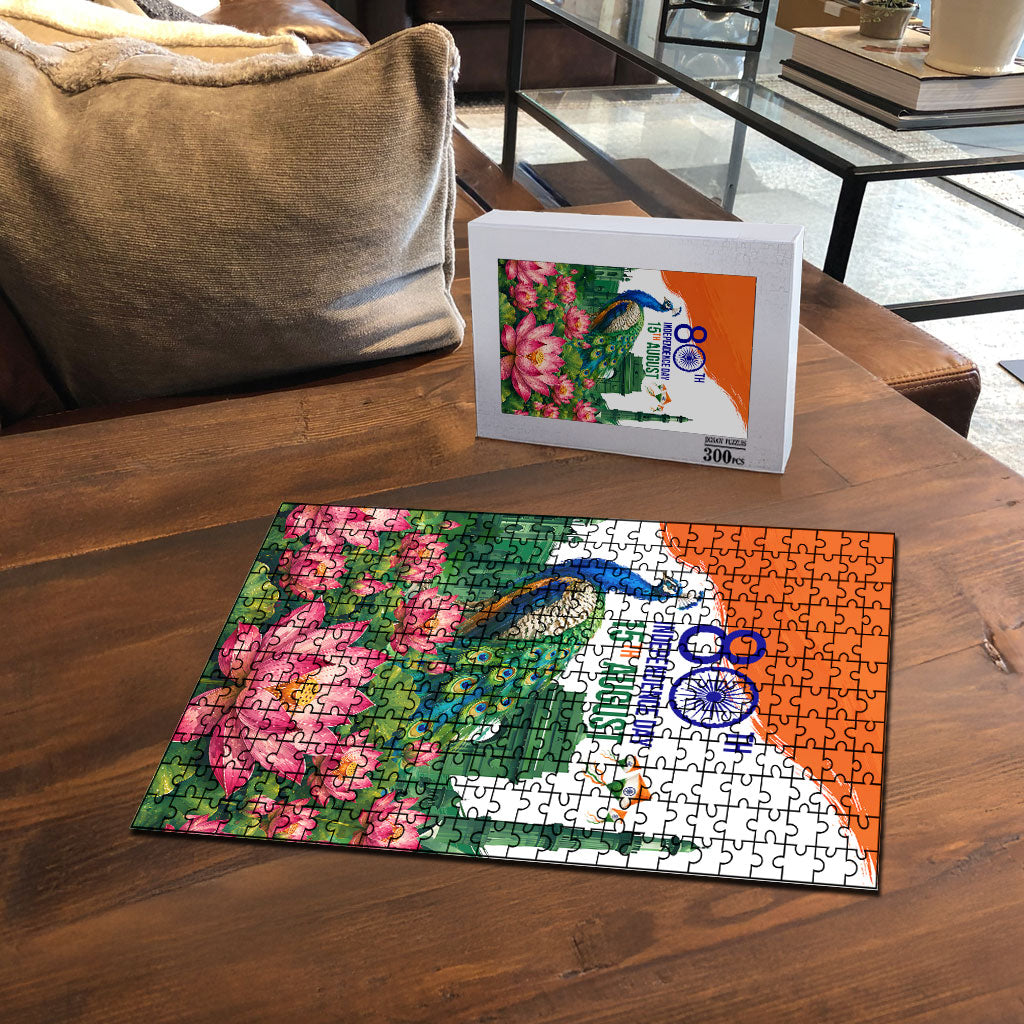 India 80th Independence Day Puzzle India Gate Peacock Lotus Heritage Landmarks