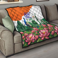 India 80th Independence Day Quilt India Gate Peacock Lotus Heritage Landmarks
