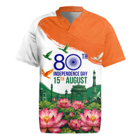 India 80th Independence Day Rugby Jersey India Gate Peacock Lotus Heritage Landmarks